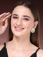 Thumbnail for NVR Women's Gold-Polished Oval Shape Studs Earring