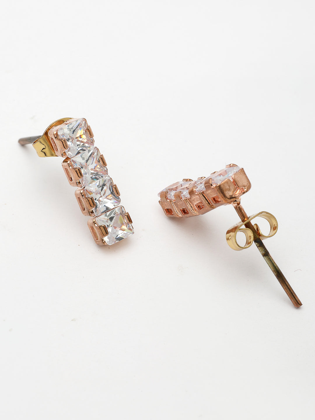 NVR Women's Rose Gold-Polished CZ-Studded Jewellery Set - Distacart