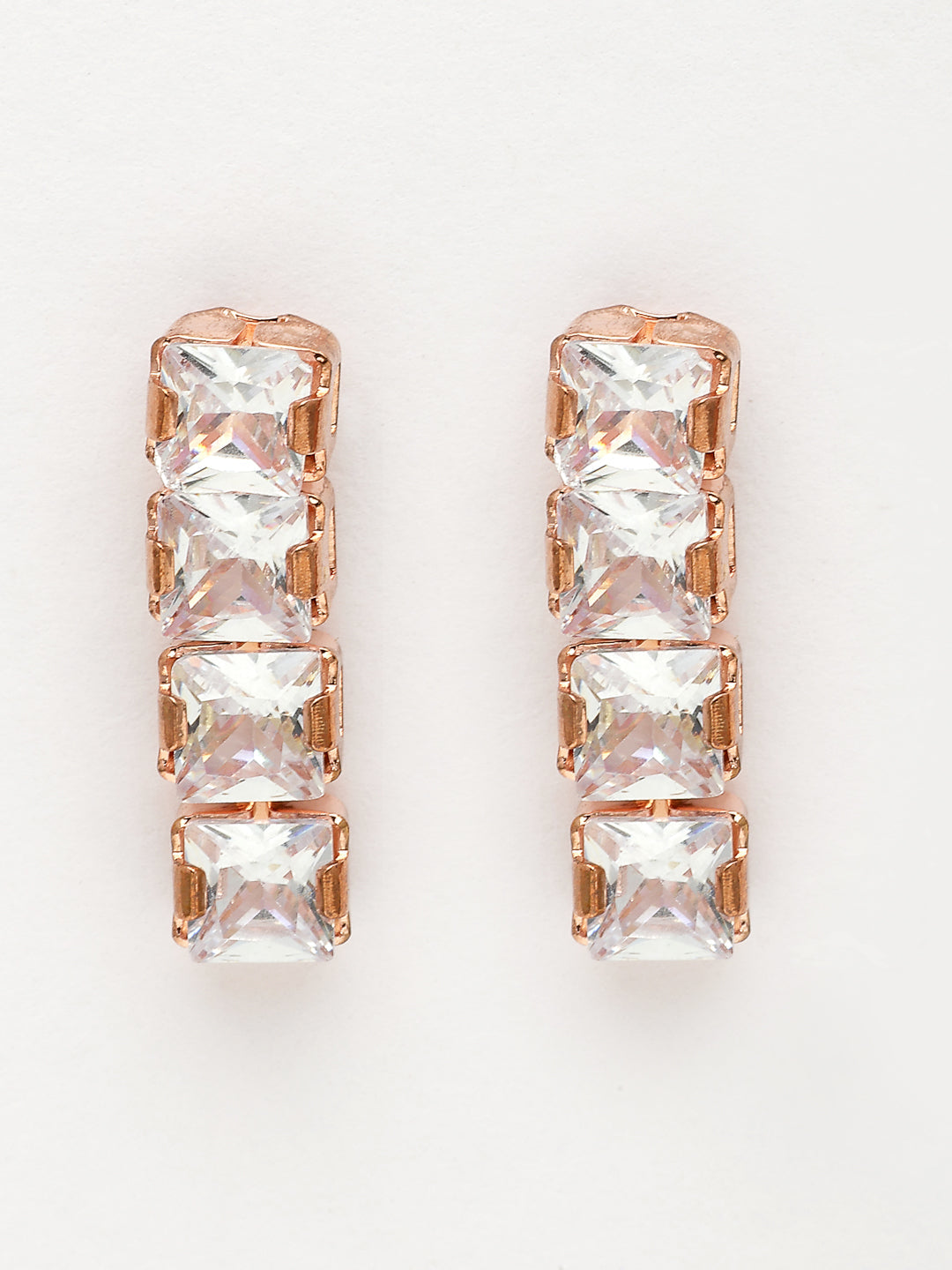 NVR Women's Rose Gold-Polished CZ-Studded Jewellery Set - Distacart