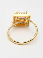 Thumbnail for NVR Women Gold-Polished Pink American Diamond-Studded Pendant Set with Ring - Distacart