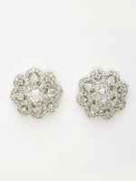 Thumbnail for NVR Women's Silver-Plated AD- Studded Circular Shaped Studs Earring - Distacart