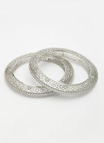 Thumbnail for NVR Women's Set of 2 Silver-Plated American Diamond Studded Bangles