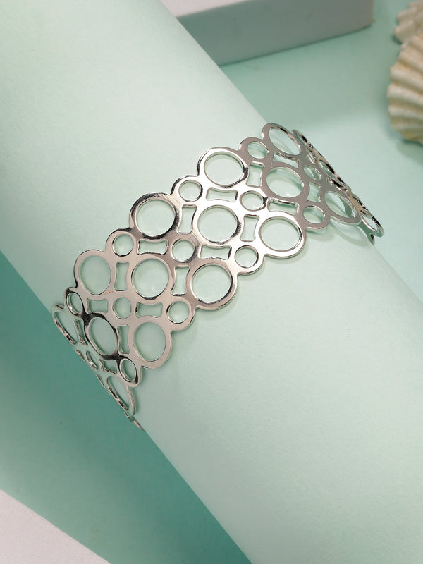 NVR Women's Silver-Plated Cuff Bracelet - Distacart