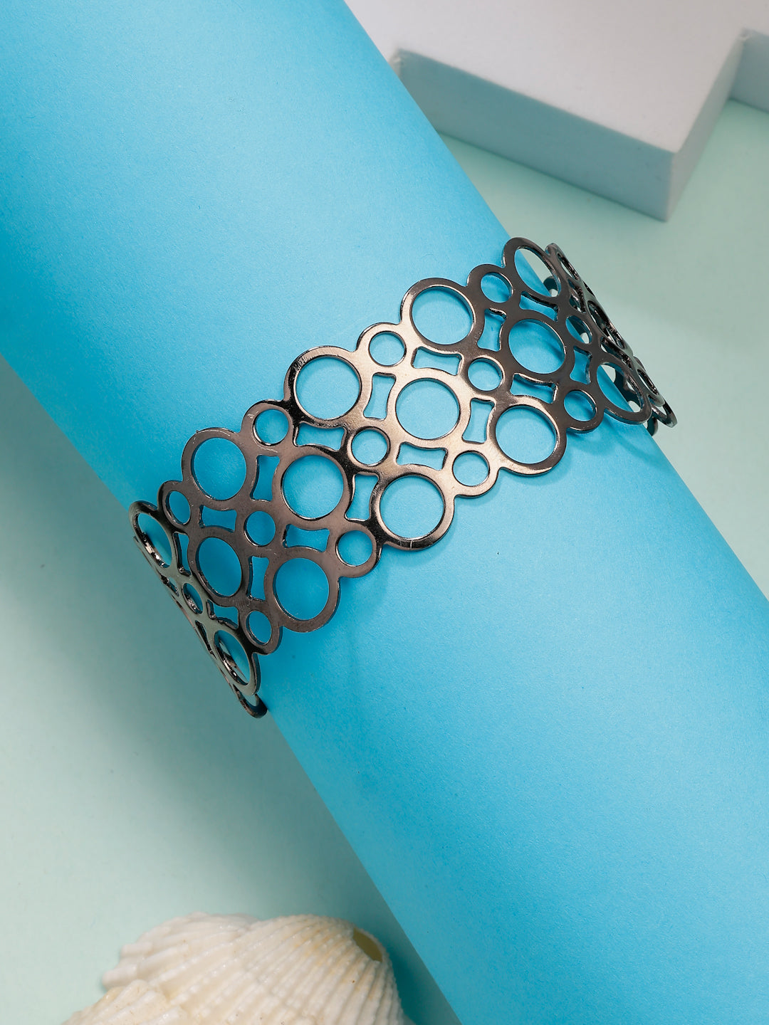 NVR Women's Rhodium-Plated Cuff Bracelet - Distacart