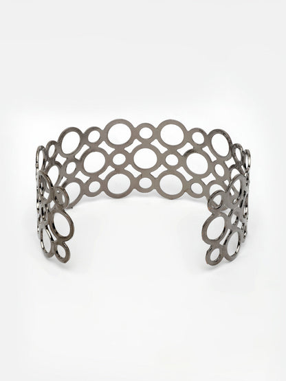 NVR Women's Rhodium-Plated Cuff Bracelet - Distacart