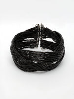 Thumbnail for NVR Women's Black Artificial Beads Western Cuff Bracelet - Distacart