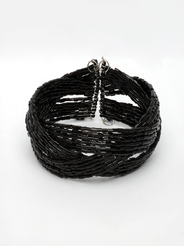 NVR Women's Black Artificial Beads Western Cuff Bracelet - Distacart