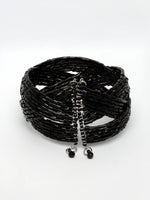 Thumbnail for NVR Women's Black Artificial Beads Western Cuff Bracelet - Distacart