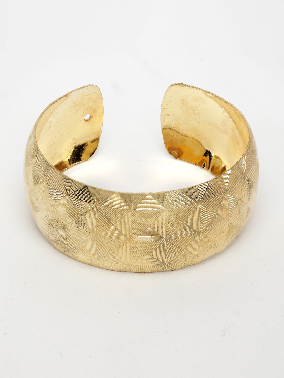 NVR Women's Gold-Polished Self-design Cuff Bracelet - Distacart