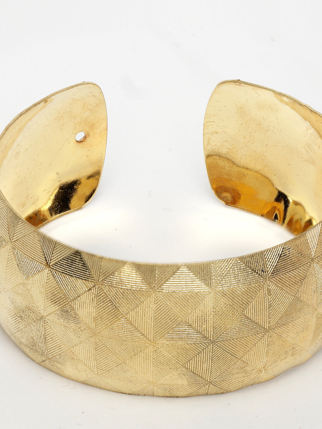 NVR Women's Gold-Polished Self-design Cuff Bracelet - Distacart