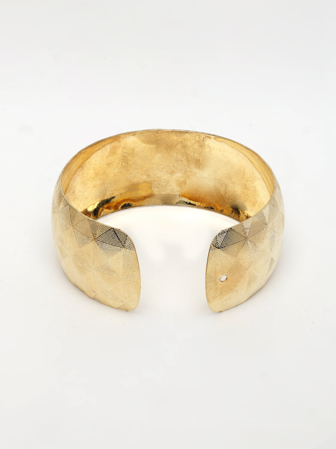 NVR Women's Gold-Polished Self-design Cuff Bracelet - Distacart