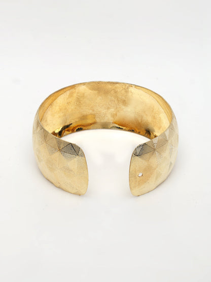 NVR Women's Gold-Polished Self-design Cuff Bracelet - Distacart