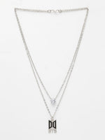 Thumbnail for NVR Women's Silver-Toned Artificial Stones Layered Chain - Distacart