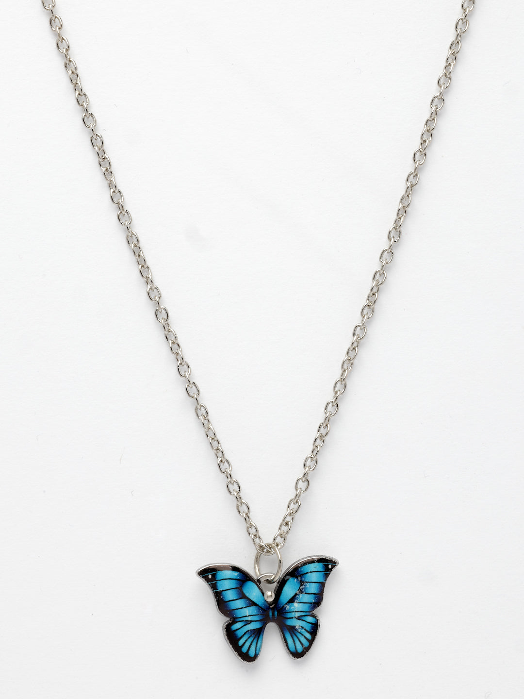 NVR Women's Silver-Plated Chain With Butterfly Pendant - Distacart