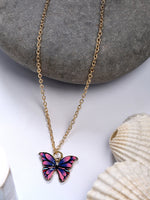 Thumbnail for NVR Women's Gold-Polished Chain With Butterfly Pendant