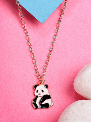 NVR Women's Rose Gold-Polished Chain With Panda Pendant - Distacart