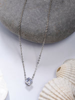Thumbnail for NVR Women's Silver-Plated Artificial Stones Pendant with Chain - Distacart
