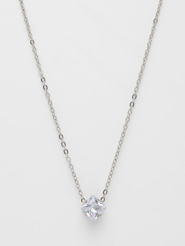 NVR Women's Silver-Plated Artificial Stones Pendant with Chain - Distacart