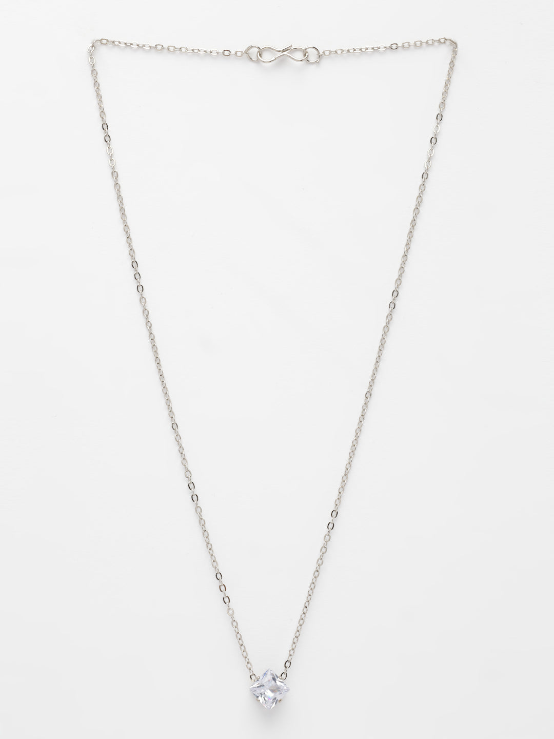 NVR Women's Silver-Plated Artificial Stones Pendant with Chain - Distacart