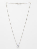 Thumbnail for NVR Women's Silver-Plated Artificial Stones Pendant with Chain - Distacart