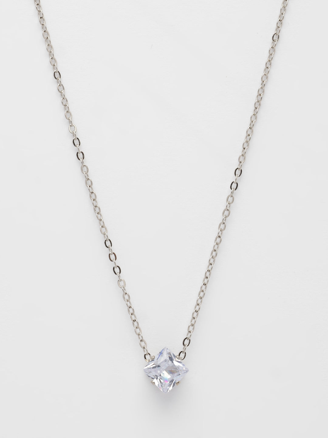NVR Women's Silver-Plated Artificial Stones Pendant with Chain - Distacart