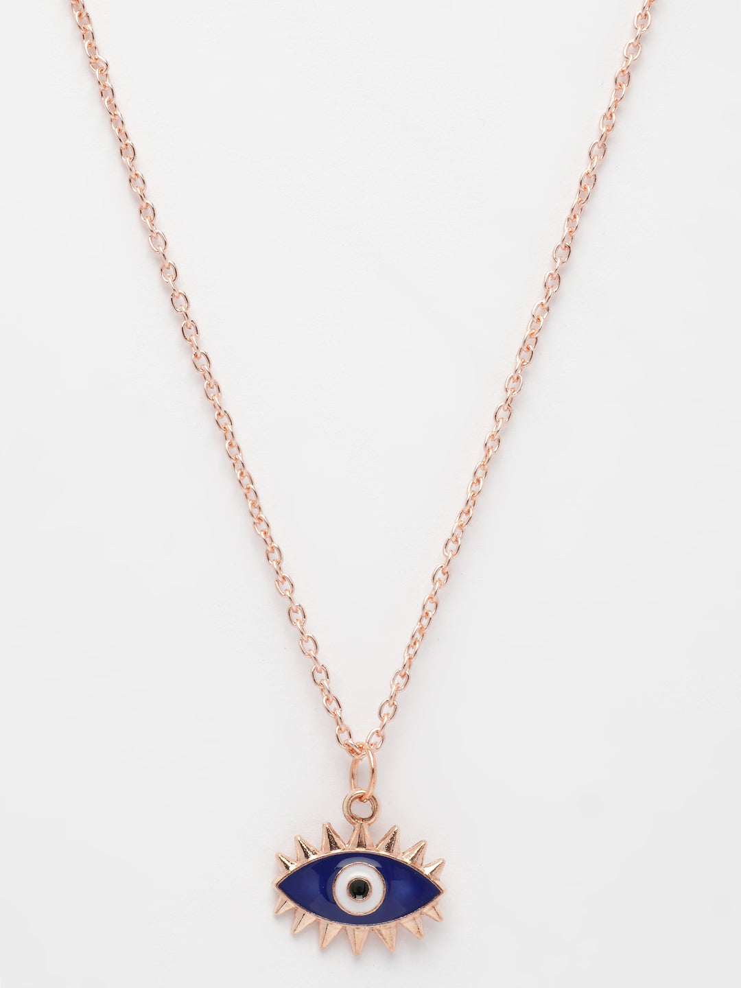 NVR Women's Rose Gold-Polished Chain With Evil Eye Pendant - Distacart