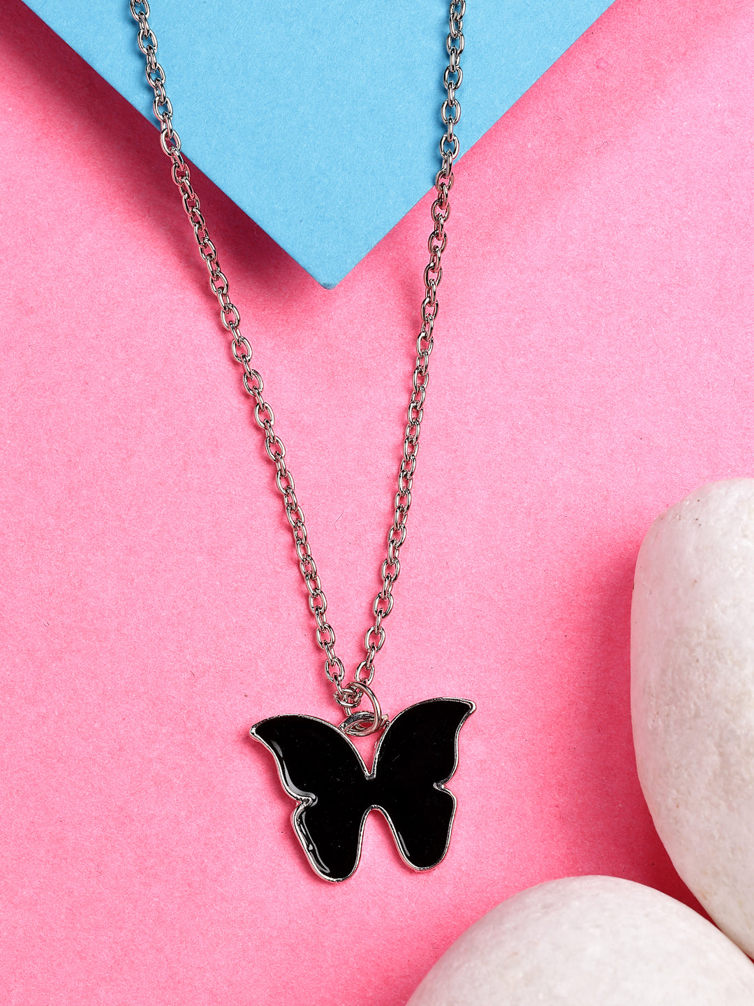 NVR Women's Silver-Plated Chain With Butterfly Pendant - Distacart