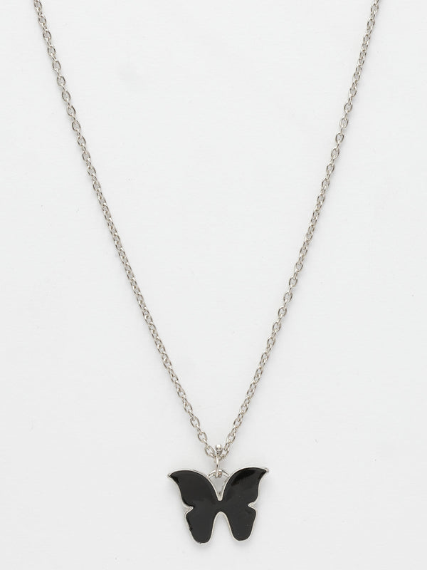 NVR Women's Silver-Plated Chain With Butterfly Pendant - Distacart