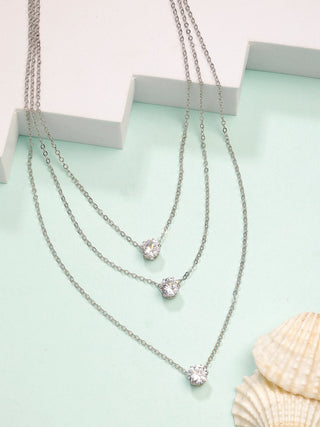 NVR Women's Silver-Plated Artificial Stones Layered Chain - Distacart