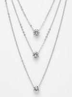 Thumbnail for NVR Women's Silver-Plated Artificial Stones Layered Chain - Distacart