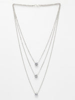 Thumbnail for NVR Women's Silver-Plated Artificial Stones Layered Chain - Distacart