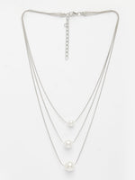 Thumbnail for NVR Women's Silver-Plated White Pearl Layered Chain - Distacart
