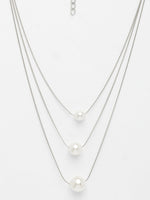 Thumbnail for NVR Women's Silver-Plated White Pearl Layered Chain - Distacart