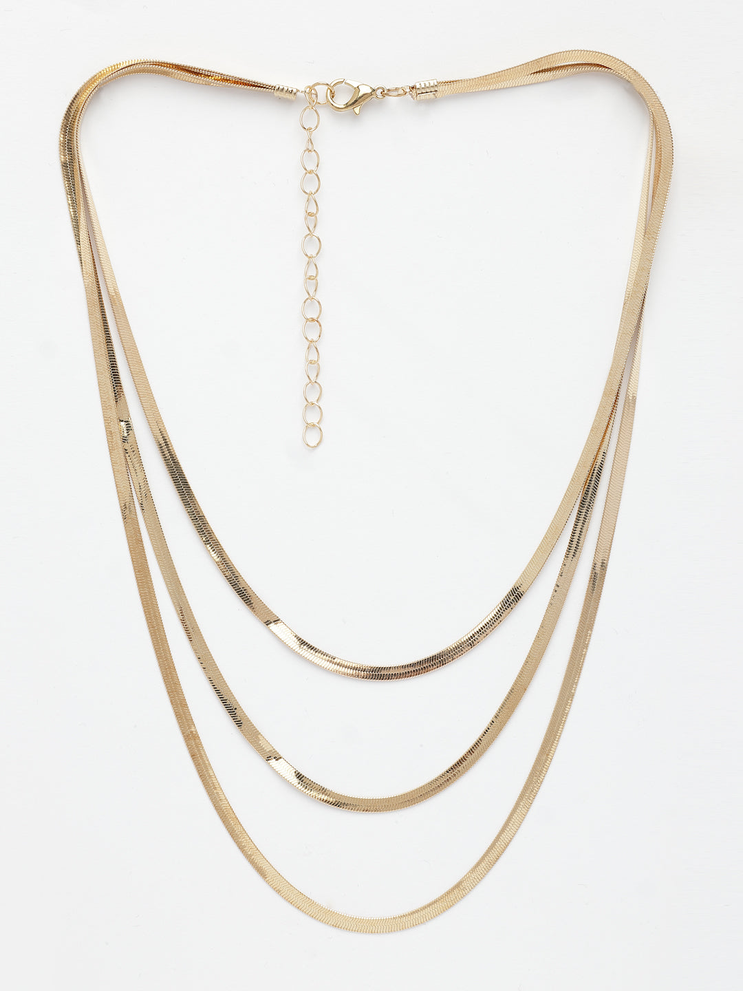 NVR Women's Gold-Polished Minimal Layered Chain