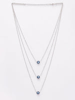 Thumbnail for NVR Women's Silver-Plated Evil Eye Layered Chain - Distacart