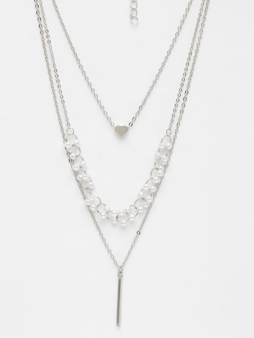 NVR Women's Silver-Plated Beaded Layered Chain - Distacart