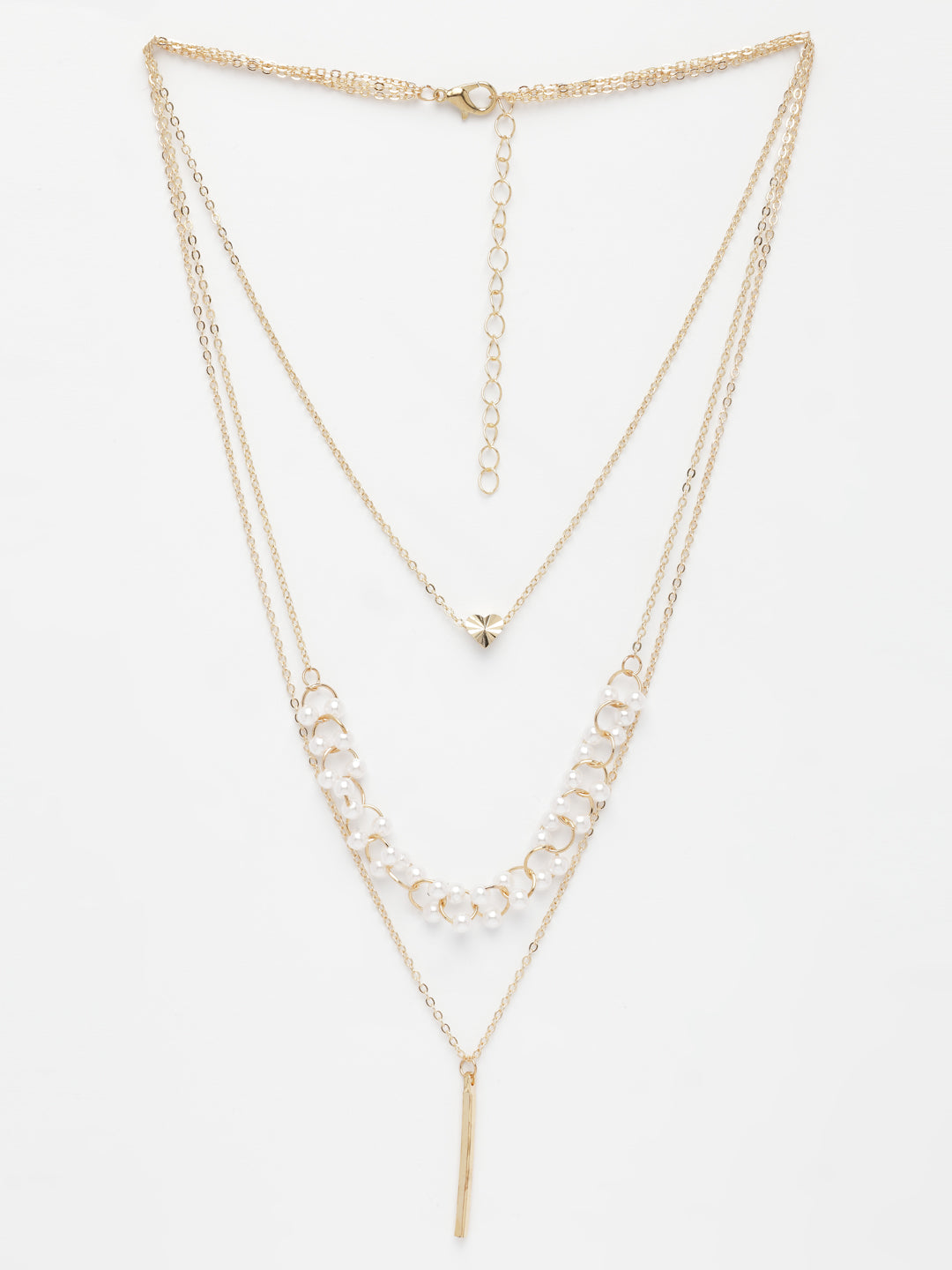 NVR Women's Gold-Polished Beaded Layered Chain - Distacart