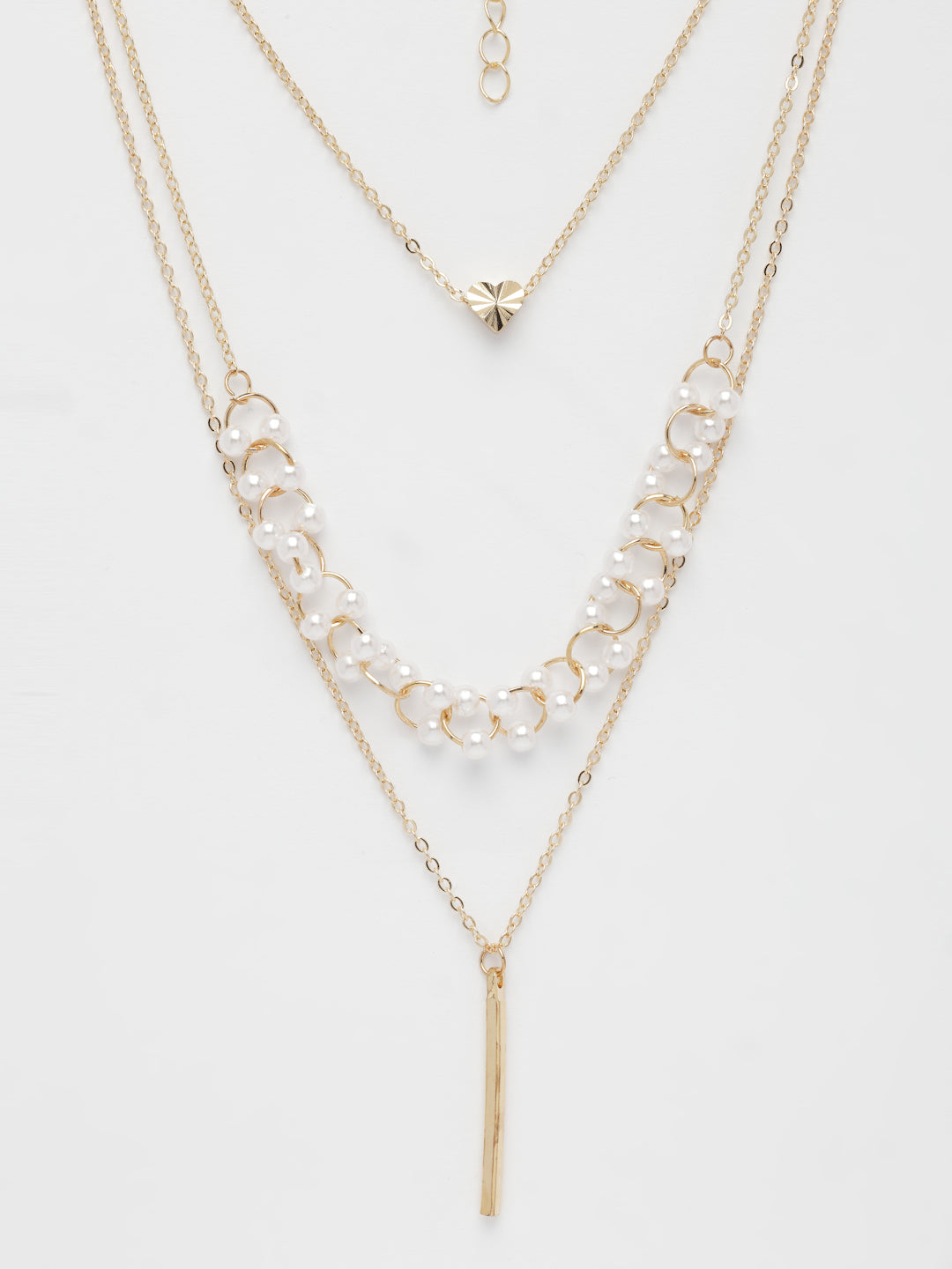 NVR Women's Gold-Polished Beaded Layered Chain - Distacart