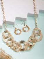 Thumbnail for NVR Women's Gold-Polished Circular Shaped Jewellery set - Distacart