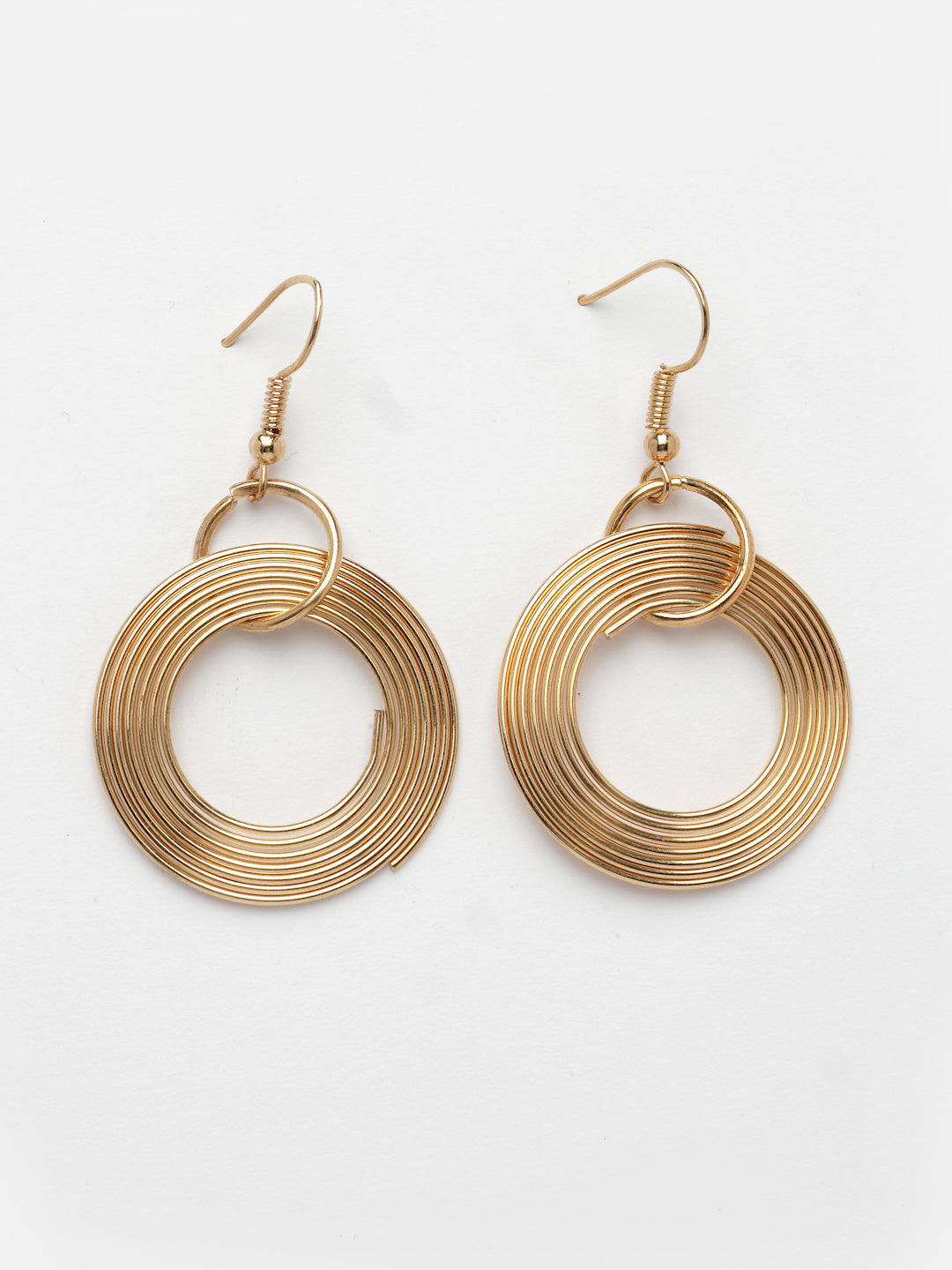 NVR Women's Gold-Polished Circular Shaped Jewellery set - Distacart