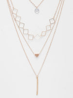 Thumbnail for NVR Women's Rose Gold-Polished Artificial Stones Layered Chain - Distacart