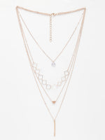 Thumbnail for NVR Women's Rose Gold-Polished Artificial Stones Layered Chain - Distacart