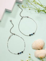 Thumbnail for NVR Women's Silver-Plated Evil Eye Anklet