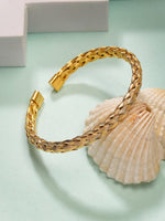 Thumbnail for NVR Men's Gold-Polished Stainless Steel Cuff Bracelet - Distacart