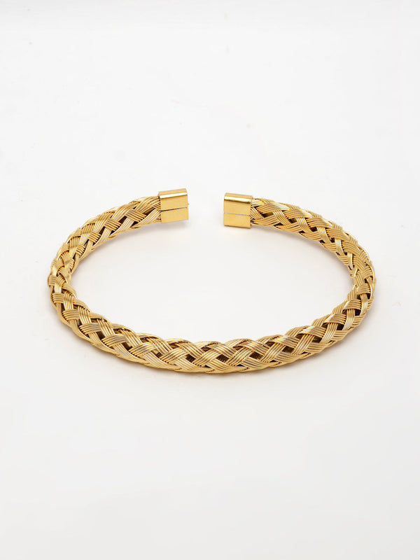 NVR Men's Gold-Polished Stainless Steel Cuff Bracelet - Distacart