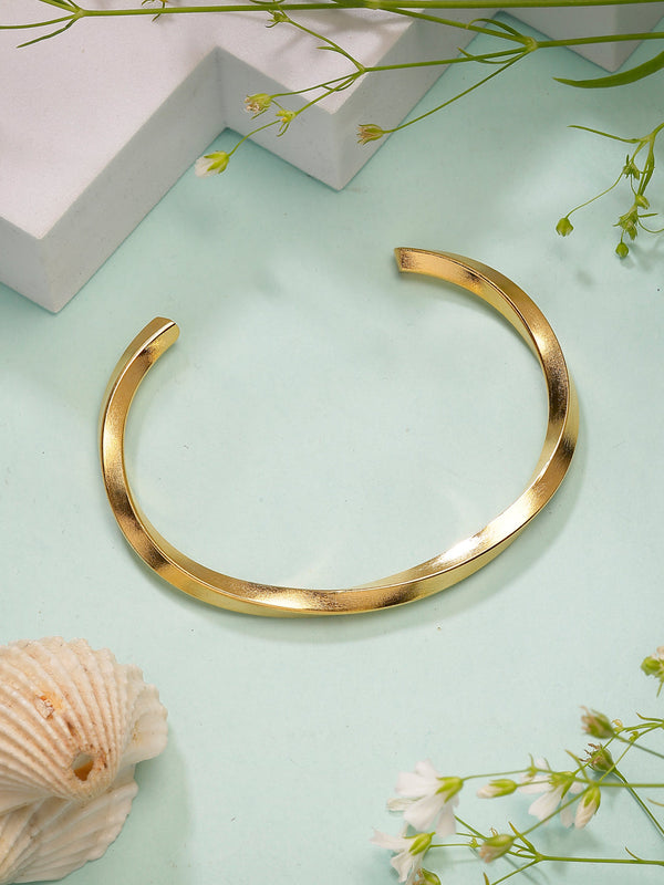 NVR Men's Gold-Polished Stainless Steel Cuff Bracelet - Distacart