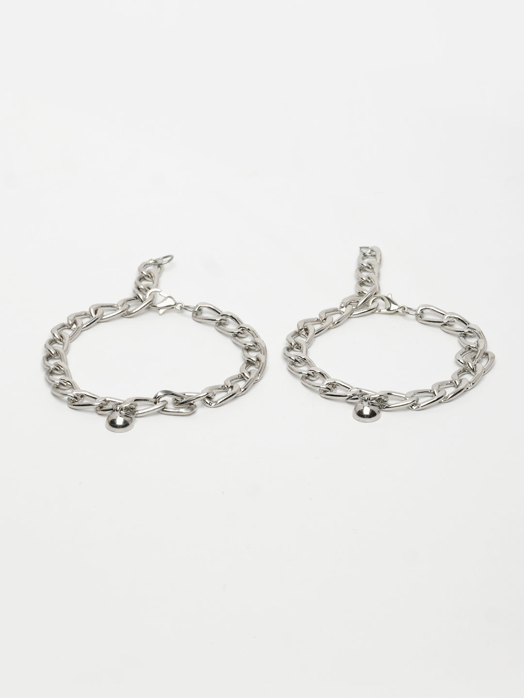 NVR Men's Set of 2 Silver-Plated Stainless Steel Link Bracelet - Distacart