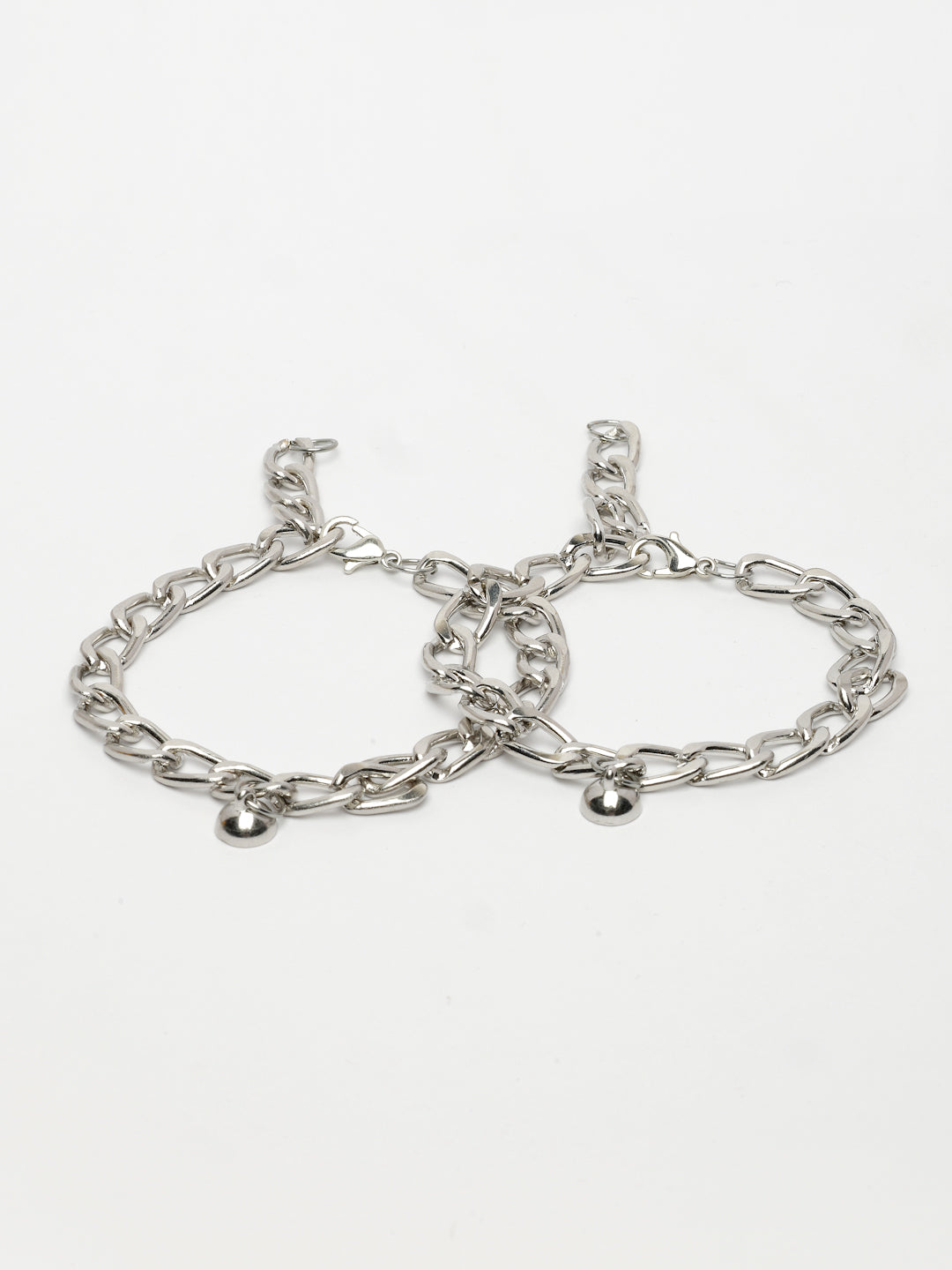 NVR Men's Set of 2 Silver-Plated Stainless Steel Link Bracelet - Distacart
