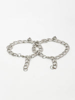 Thumbnail for NVR Men's Set of 2 Silver-Plated Stainless Steel Link Bracelet - Distacart