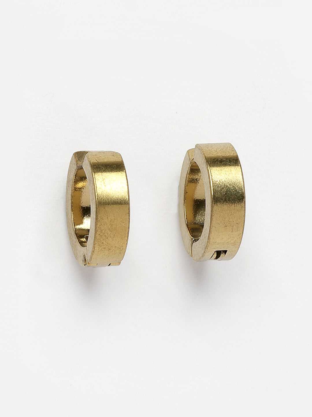 NVR Men's Gold-Polished Contemporary Hoop Earrings - Distacart